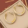 Wholesale PVD Coated 18K Gold Real Gold Plated Round Stainless Steel Modern Style Waterproof Non Tarnish Earrings