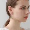 Wholesale Moon Stud Earrings For Women With 925 Sterling Silver Posts, Copper Base, 14K Gold Plated Finish, Zircon Inlay