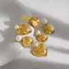 Wholesale Ion Plating (IP) 18K Gold Real Gold Plated Round Water Droplets Heart Shape 304 Stainless Steel Retro Vacation Simple Style Waterproof Non Tarnish Drop Earrings