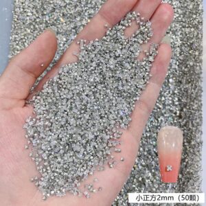 White pointed zircon with pointed bottom 2*2 small square / 1w (original black gold paper packaging)