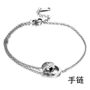 A [5149] Ring Buckle Bracelet / Steel Color
