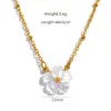 oly-6797a97199e324352a6fefe9d6434aa1 Wholesale Ion Plating (IP) 18K Gold Real Gold Plated Flower 304 Stainless Steel Elegant Sweet IG Style Waterproof Non Tarnish Rings Earrings Necklace