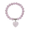 Wholesale Colorful Natural Stone Crystal Heart Stretch 8MM Bracelet Couple Jewelry Semi-Precious Stone Crystal Jewelry