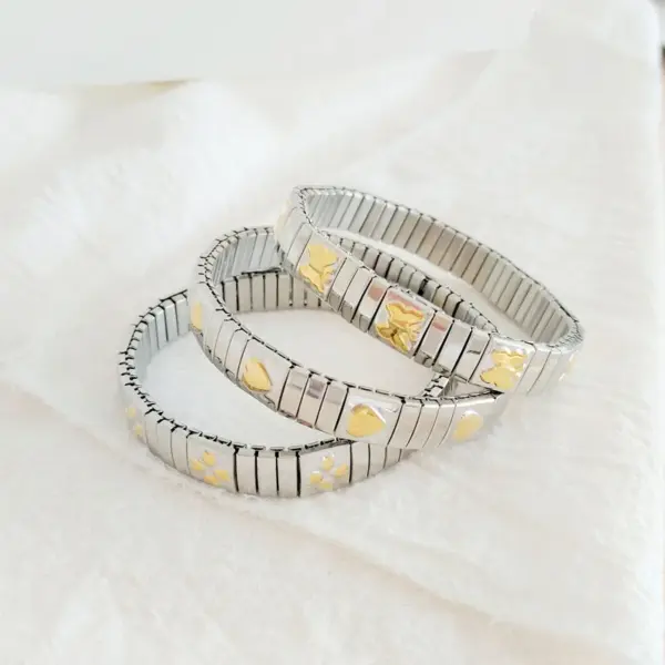 Wholesale Simple Style Geometric Heart Shape Bow Knot 304 Stainless Steel Bracelets In Bulk