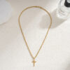 oly-67ac7943374b0e4326b43084825e8ba7 Wholesale Tmue Men's Twist Chain Hip-Hop Trendy Stainless Steel Cross Pendant Men's Necklace