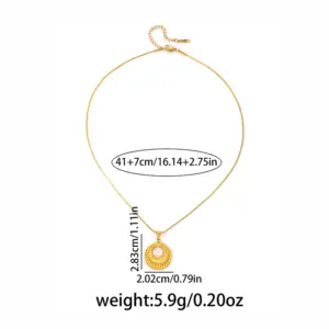 Fan-shaped Oval Pearl Necklace