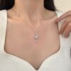 oly-67bfdf62ccaed1ff1bef08f58cb50935 Wholesale Fantasy Heart Moon 999 Sterling Silver Necklace for Women Summer Popular Pendant Clavicle Valentine's Day Gift for Girlfriend你