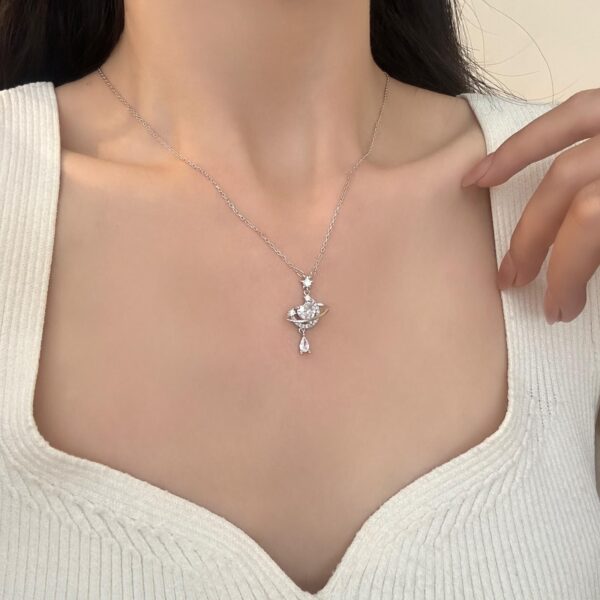 oly-67bfdf62ccaed1ff1bef08f58cb50935 Wholesale Fantasy Heart Moon 999 Sterling Silver Necklace for Women Summer Popular Pendant Clavicle Valentine's Day Gift for Girlfriend你