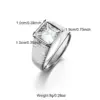 Wholesale Geometric Women’s Rings In 304 Stainless Steel With Waterproof Non Tarnish PVD Coated White K Plated Finish And Zircon Inlay