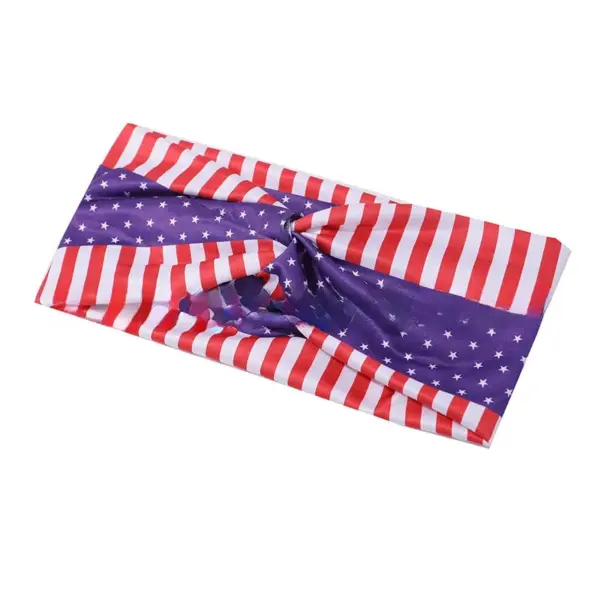 oly-67f4885528e56940c9c12bbee3cdc059 Wholesale Yoga Running Sports Headband For Women Summer Independence Day American Flag Retro Knot Sweat-Absorbing Hairband French Denim Ocean Navy Lolita Bohemian Mother's Day Formal Minimalism