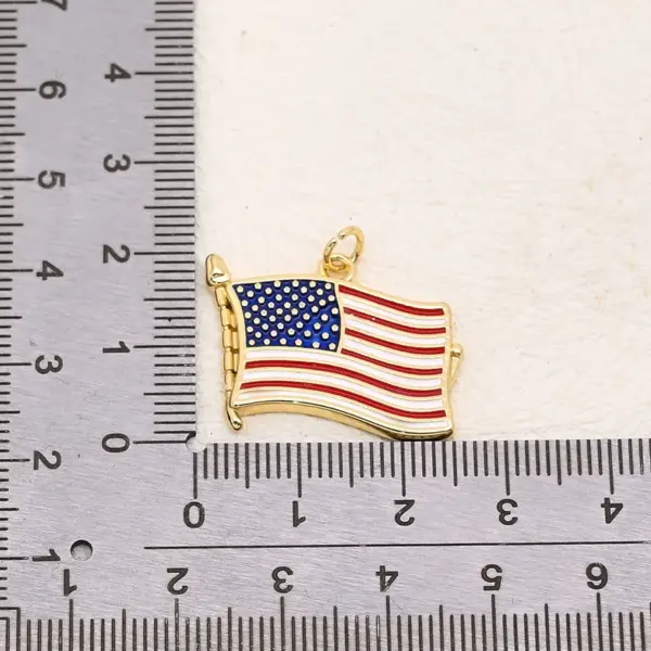 Wholesale 1 Pc/Package Copper 18K Gold Plated White Gold Plated Jellyfish American Flag Fish Pendant DIY Jewelry Accessories