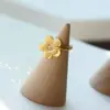 Wholesale PVD Coated Real Gold Plated Flower Titanium Steel Retro Waterproof Non Tarnish Earrings