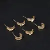 Wholesale Butterfly Stud Earrings For Women With 925 Sterling Silver Posts, Copper Base, Electroplated Gold Finish, And Zircon Inlay
