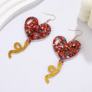 Red balloon love earrings