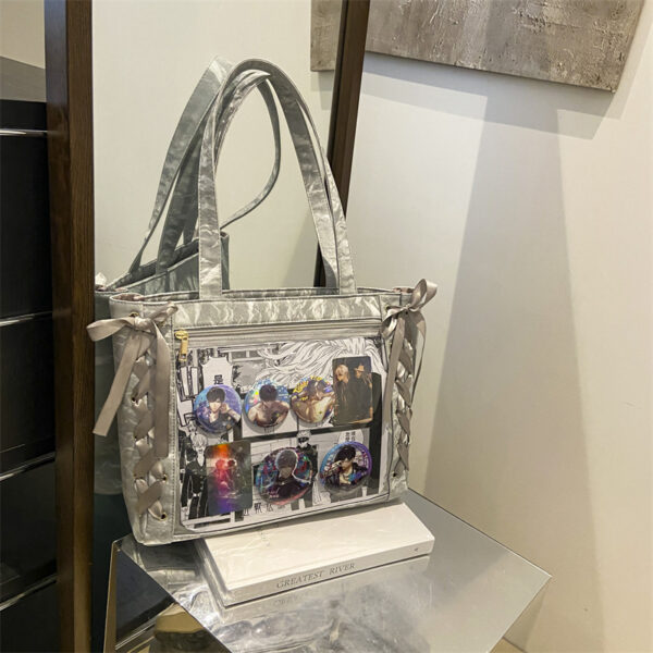 Wholesale Pain Bag Large Capacity Tote Bag Women's Japanese Ribbon Pain jk Sweet Girl Secondary Transparent Large Food Volume Millet