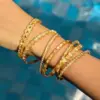 Wholesale Ins Style Luxurious Shiny Zircon 201 Stainless Steel Women's Bracelet 18K Gold Plated Elegant Temperament Jewelry Accessory