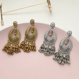 Wholesale Fashionable Retro Bohemian Bell Tassel Earrings Style Travel Souvenir Ear Jewelry