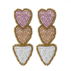 Love rice beads-pink coffee white