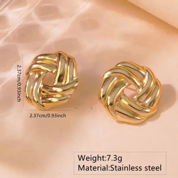 Wholesale 1 Pair Simple Style Commute Geometric 304 Stainless Steel Imitation Gold Electroplating Ear Studs
