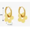 Wholesale PVD Coated Real Gold Plated Flower Titanium Steel Retro Waterproof Non Tarnish Earrings