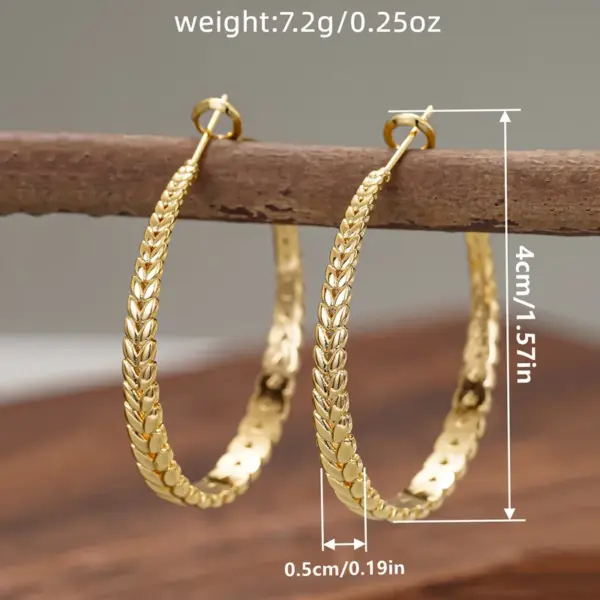 Wholesale Three-dimensional Geometric Earrings For Women In Copper With KC Golden Water Plating And 0.03µm Thick Coating