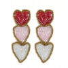 Wholesale Explosions Hand-sewn Three-layer Love Pendant Earrings Suitable for Valentine's Day Gift Earrings for Women
