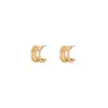 Wholesale Geometric Stud Earrings For Women With 925 Sterling Silver Posts, Copper Base Electroplated With 14K Real Gold And Zircon Inlay