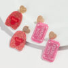 Wholesale Valentine's Day Letter Pendant High-grade Earrings Peach Heart Love Festival Sweet Wind Glitter Yak