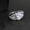 Wholesale Luxurious Heart Shape Ring For Unisex Featuring Copper Material And Zircon Inlay