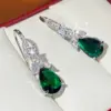 Wholesale Geometric Drop Earrings For Women With Claw Setting, White K Plated Copper, Water Plating, And Zircon Inlay