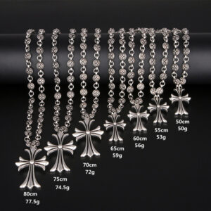oly-68965acc2037ecc76c06c98b51e35d22 Wholesale Crocky Star CH Hip Hop Nightclub Fashion Brand Cross Necklace Handmade Chain Valentine's Day Gift Vintage Imitation Silver Hanging Chain