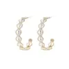 Wholesale C Shape Stud Earrings For Women In Copper With Zircon Inlay And 925 Sterling Silver Posts, New Style