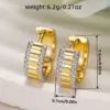 Wholesale Three-dimensional Geometric Earrings For Women In Copper With KC Golden Water Plating And 0.03µm Thickness