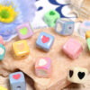 Wholesale 12mm Macaron Sweetheart Square Beads Acrylic Love Square Beads DIY Mobile Phone Chain Keychain Beads