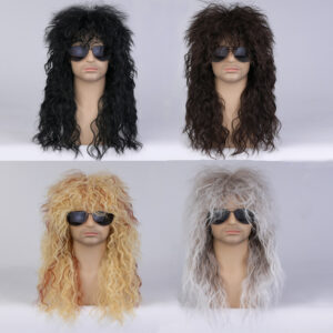 oly-68a85b7a46953087766662391128deb8 Wholesale Foreign trade beggar wig long curly hair stage Halloween explosions men's fluffy hairstyle beggar crazy full head cover