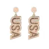 oly-68c0801dee434623678d08e59a2f241e Wholesale New Jewelry American Independence Day Bead Earrings Women's Style Letter Alphabet Alloy Personality Hoops