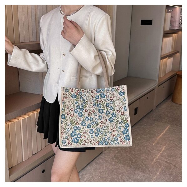 oly-68ce3ab2593bb1197f2fa81199d5dc24 Wholesale Canvas Handbag Large Capacity Women's Korean Cotton and Linen Work Commuting Packaging Lunch Box Bag