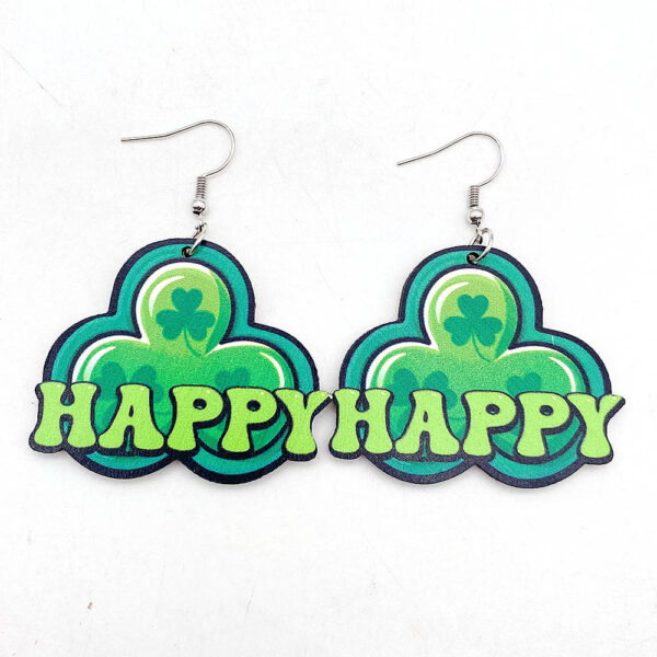 oly-68db5b51dbb0181d887f67ec3409bfee Wholesale St. Parcret festival earrings dwarf lucky grass rainbow beard Irish wooden earrings Cross