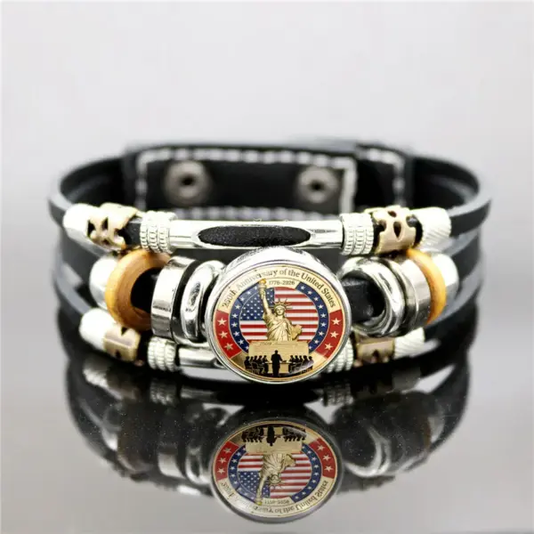 Wholesale Unisex Punk Weave Bracelet Made With Artificial Leather, Perfect For American National Day
