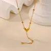 Wholesale 3pcs/set Victory V-shaped Jewelry Set 18K Gold Plated Waterproof Stainless Steel Necklace Earrings Bracelet Three-piece Set Simple Elegant Brand Style Jewelry Accessories Wholesale Christmas Birthday Gift Choice