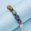 Wholesale Natural Stone Hand-Woven Colorful Crystal Bracelet Rectangular Stone Yoga Bracelet Adjustable Braided Bracelet