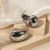 Wholesale 304 Stainless Steel Water Droplets PVD Coated 18K Real Gold Plated IG Style Plating Ear Studs
