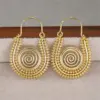 Wholesale Three-dimensional Geometric Earrings For Women In Copper With KC Golden Water Plating And 0.03µm Thickness