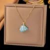 Wholesale Women’s Fish Pendant Necklace With Inlay Artificial Rhinestones, 18K Real Gold Plated Copper, Water Plating On Cable Chain