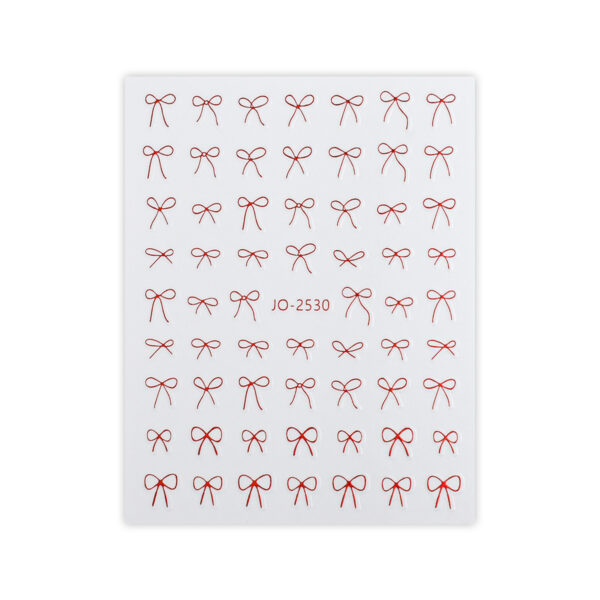 Wholesale Explosive Bow Nail Art Sticker Cute Simple Belt Adhesive Black and White Gold and Silver Red Ribbon Bow Nail Sticker