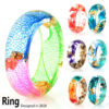 oly-69467b2b6a0f0975dafff055bb2c4f64 Wholesale Dried Flower Resin Ring Forest Style Small Fresh Handmade Dried Flower Gold Foil Fine Glue Ring