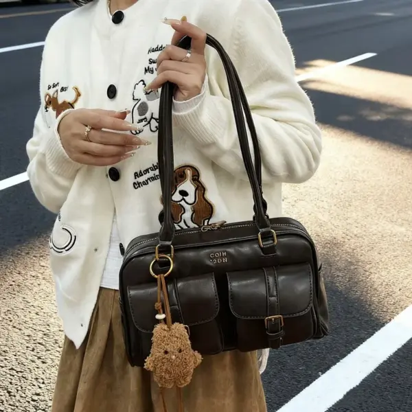Wholesale Bowling Handbag For Women 2025 New Trendy Fashion Retro Underarm Bag Versatile Large Capacity Single Shoulder Commuter Bag