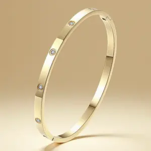 Golden 4mm Ten Diamond Bracelet