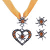 Wholesale Electroplated alloy heart-shaped diamond necklace, beer festival edelweiss pendant jewelry
