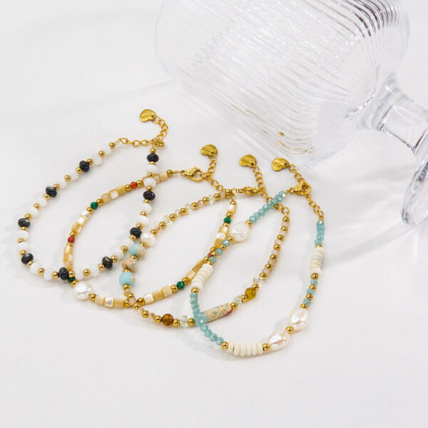 oly-695bd141f4238cebd3eb6ebad50297c2 Wholesale ig Light Luxury Beaded Titanium Steel Bracelet Natural Stone Pearl Crystal High-end Color-free Jewelry